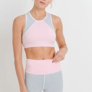 NWT Pastel Colorblock Striped Racerback Sports Bra